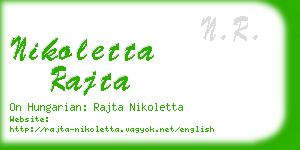 nikoletta rajta business card